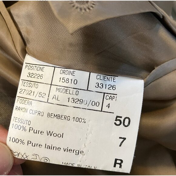 Harry Rosen Canali Wool Blazer Mens 50 Tan Plaid Neutral Check Made Italy - Picture 10 of 13